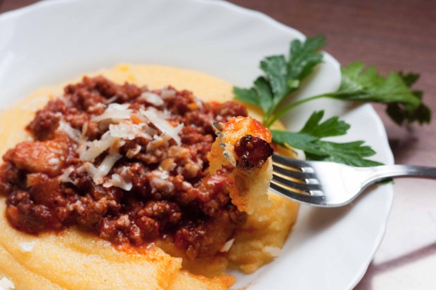 meatsauceoverpolenta